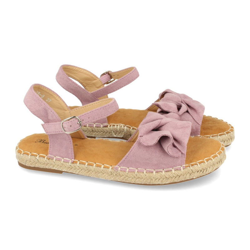 Sandalia plana de yute casual con lazo y pulsera ajustable primavera verano 2021 auntum - 1