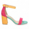 Sandalia de Tacón para Mujer  con Estampado Multicolor  y Cierre de Hebilla  Primavera Verano 2022 auntum - 2