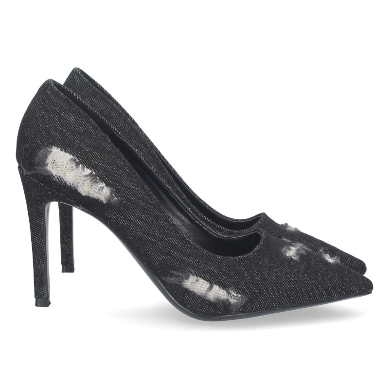 Zapato de Salon para Mujer  con Tacon  Comodo  de Punta Fina  Estampado Roto  sin Cierre  Ajustado al Pie  - 1