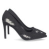 Zapato de Salon para Mujer  con Tacon  Comodo  de Punta Fina  Estampado Roto  sin Cierre  Ajustado al Pie  - 1
