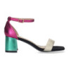 Sandalia de Tacon para Mujer  Comoda  con Estampado Multicolor  y Cierre Ankle Strap de Hebilla.  - 2