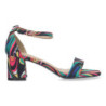 Sandalia de Tacon para Mujer  Comoda  con Pala Fina  y Cierre Ankle Strap de Hebilla  Estampado multicolor.  - 2