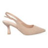 Zapato de Salón para Mujer  Diseño Elegante con Tacón  Abierto por el Talón  Puntera Fina y Cierre de Hebilla Ajustable.  - 2