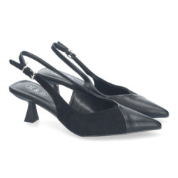 Zapatos de Salón para Mujer con Tacón  Elegantes y Cómodos  Diseño Moderno  Dos Materiales con Punta Fina y Cierre de Hebilla...