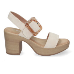 Sandalias de verano para mujer  elegantes y cómodas  con tacón de madera  hebilla decorativa y puntera abierta.  - 2