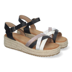 Sandalias Planas para Mujer  con Yute  Elegantes y Cómodas con Tiras Cruzadas y Hebilla Ajustable  Ideales para Verano.  - 1