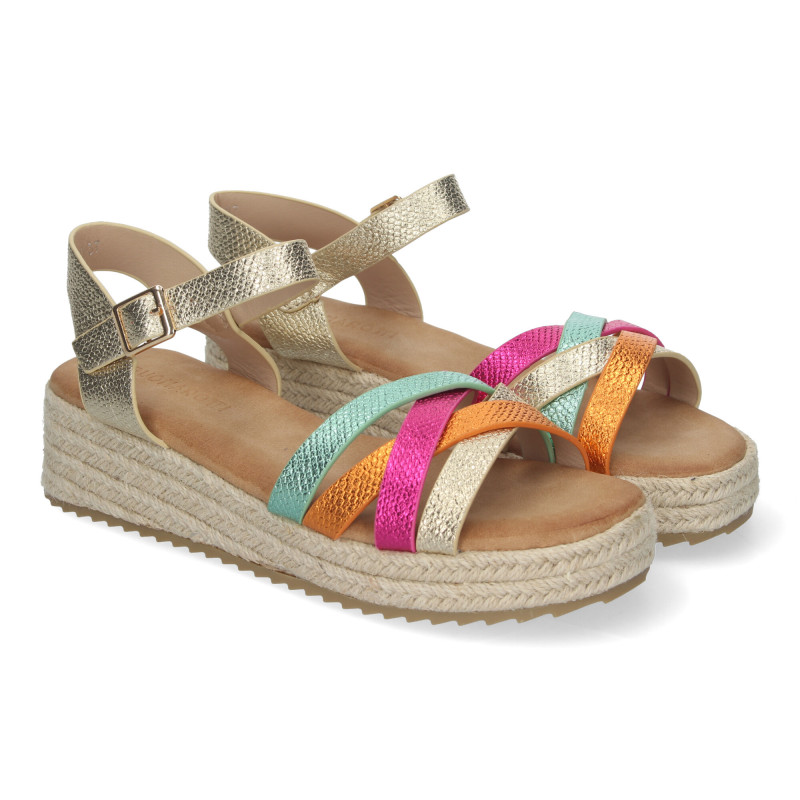 Sandalias Planas para Mujer  con Yute  Elegantes y Cómodas con Tiras Cruzadas y Hebilla Ajustable  Ideales para Verano.  - 1