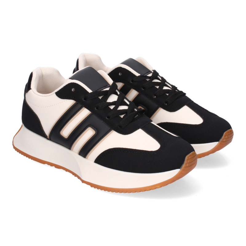 Zapatillas Deportivas Casual para Mujer  Comodas  Diseño Moderno  Detalle de Franjas Laterales  Ideales para el Día a Día.  - 1