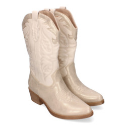 Botas Cowboy para Mujer  Cómodas y Elegantes  Detalles Bordados en la Caña y Cierre Lateral de Cremallera.  - 1