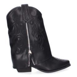 Botas de Tacón para Mujer  Estilo Cowboy Polaina  Comodas y Elegantes  con Adorno Bordado y Cierre de Cremallera Lateral.  - 2