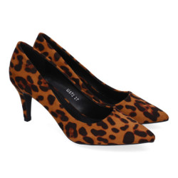 Zapato de Salón con Tacón de Mujer  Estampado Animal Print  Diseño Elegante y punta Fina.  - 1